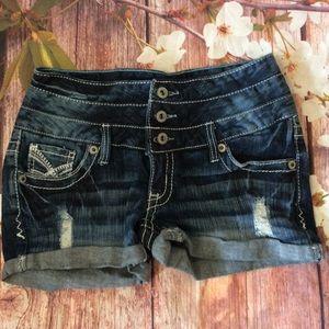 ✰ Amethyst button up jean shorts ✰